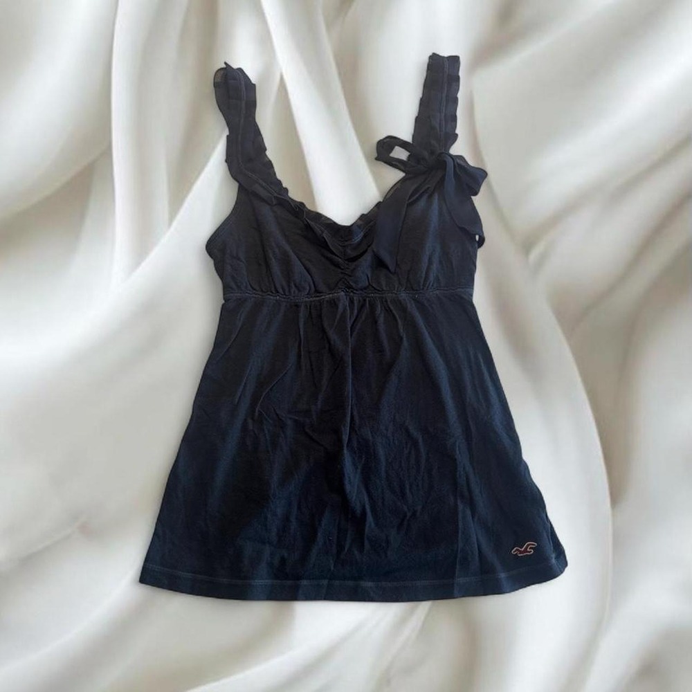 Y2K vintage Hollister navy ruffle babydoll tank top